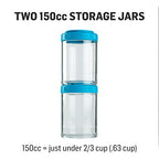 BlenderBottle GoStak, 150cc, 2-Pack | Twist n' Lock | Storage Jars | Black - color: Black, size: 150cc (Pack of 4)