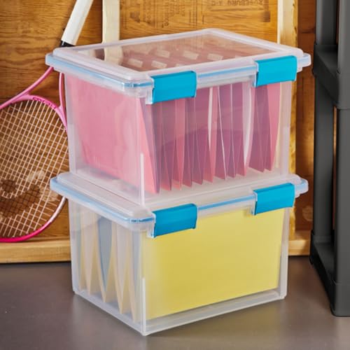 Sterilite 4-Pack Gasket Box, Weather-Resistant Storage Bins with Latching Lids, 32 Quart - Heavy-Duty Organizing Containers for Closet, Bathroom, and Office - size: 32 Quart, style: 4 Pack