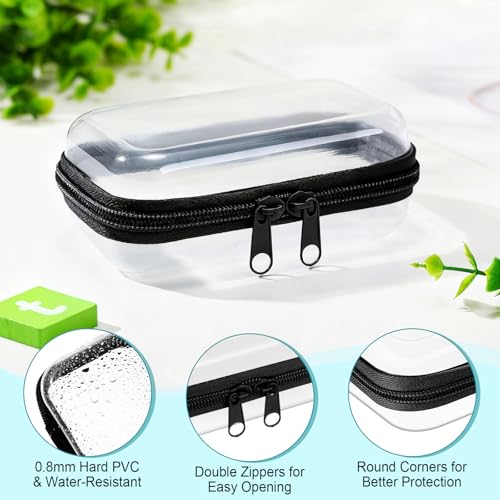 Sanwuta 6 Pcs Clear Hard Zipper Case Plastic Zipper Pouches Transparent Makeup Bag Pencil Case Pouches Toiletry Diaper Bag for Travel Toy Storage Organizer Bins(Black,5 x 3 x 2 Inch) - color: Black, size: 5 x 3 x 2 Inch