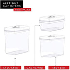 DWËLLZA KITCHEN Airtight Food Storage Containers with White Lids 2L - 4 Pc Clear Plastic Pantry Snacks Kitchen Container, Baking Supplies, 4LB Sugar & Flour Canister BPA-Free - color: 04 - 2 Liters (Set of 4)