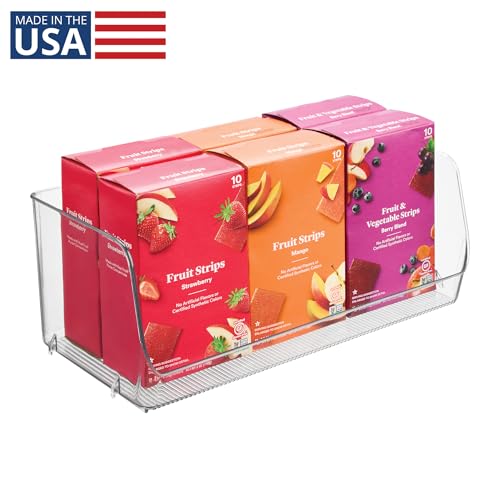 iDesign Wide Stackable Open-Front Storage Bin for Kitchen and Pantry, Clear, Made in USA - style: Pack of 1