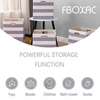 Cube Storage Bins 13×13 Fabric Foldable Box with Handles, Collapsible Organization Basket Set of 4 Large Capacity Drawer for Closet Shelf Cabinet Bookcase Bedroom, Grey-white Stripes - color: Stripes