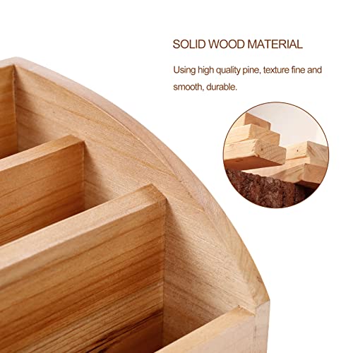 Vintage Wooden Mail Sorter Rustic Wood Desk Organizer With 3 Compartment Wood Caddy Media Basket for Desktop, Tabletop or Counter Good for TV Remote Holders Mailbox Home Decor Office Supplies Storage - color: WOODEN-S