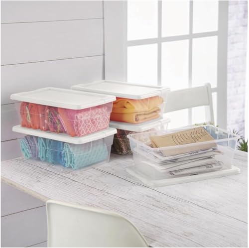 STERILITE 6-Quart Storage Bin Shoe Box - Clear (4)