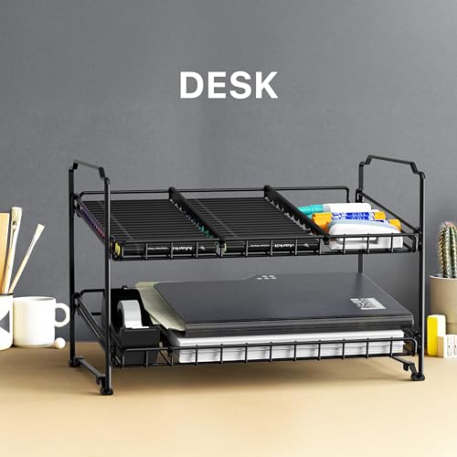 Simple Houseware 2 Tier Stackable Can Rack, Black, 2 Pack - color: Black