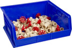 Akro-Mils 30250 AkroBins Plastic Storage Bins, Space-Saving Stackable Bins for Garage, Pantry, Craft Organization, 15" x 16" x 7", Blue, 6-Pack - color: Blue