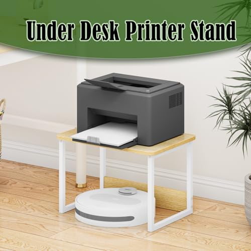 MARTY Printer Stand with Storage for Desk, Desktop Printer Stand Shelf Organzier for Home/Office Heavy Duty Printer Riser Under Desk Small Printer Table for Fax Machine Copier Scanner(Maple) - color: Maple, size: 2 Tier