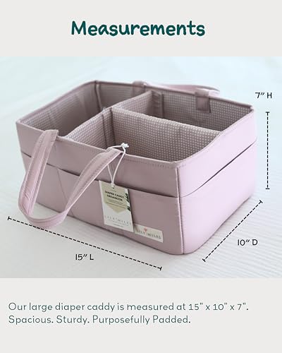 Lily Miles Baby Diaper Caddy Organizer, Wipeable Diaper Organizer Basket with 8 Pockets for Newborn Essentials, Baby Shower Gifts, Nursery Tote Bag for Changing Table or Car (Rosy Lilac, Large) - color: Rosy Lilac, size: Large