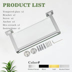 Alise Glass Shelves for Bathroom Wall, Tempered Glass Bathroom Shelf Wall Mounted, Modern Space Saving Floating Shelves 12 inch, Brushed Nickel - color: Brushed Nickel, size: 12 inch