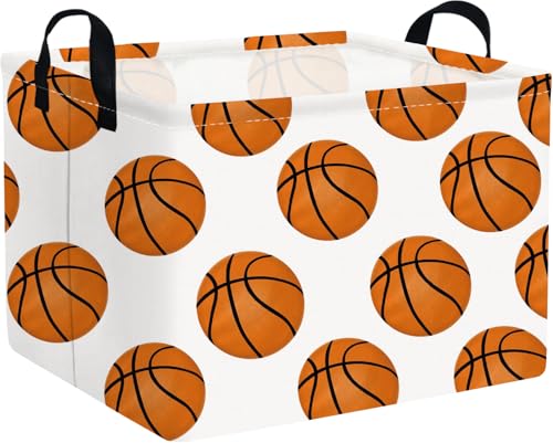 FXOLCSHE Rectangular Basketball Basket,Canvas Basketball Laundry Basket,Kids Toys Storage Bin with Handles,Boys storage box,Baby hamper,Room Decor(Basketball) - color: Football
