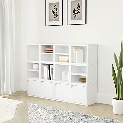 Way Basics Closet Organizer and Storage - Modular Connect Door Cube (Tool-free Assembly),11.2"D x 11.2"W x 12.6"H, White - color: White