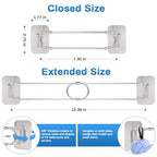 Sanchamy Upgraded RV Shower Corner Storage Bar Adjustable Stainless Steel RV Corner Storage Bar for Shower 7"-13" Rod with Rotatable Angle and Hook for Bathroom in RV/Camper/Travel Trailer-2 Packs