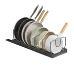 pots and pans organizer under cabinet,pot lid organizers inside cabinet holders for kitchen,Horizontal and vertical pulling modes,cast iron storage (Black Vertical pull-out) - size: Black Vertical pull-out
