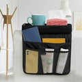 Couch Arm Tray-Couch Arm Cup Holder,Anti-Slip Chair Arm TV Remote Holder for Recliner Sofa Armchair Caddy Bedside Storage Pockets Bag for Pens, Magazines, Snacks, Glasses - color: Black
