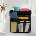 Couch Arm Tray-Couch Arm Cup Holder,Anti-Slip Chair Arm TV Remote Holder for Recliner Sofa Armchair Caddy Bedside Storage Pockets Bag for Pens, Magazines, Snacks, Glasses - color: Black
