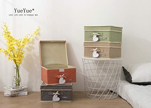 YueYue Cloth Foldable Fabric Bins Box Storage - 2 Pack 12.4 X 12 X 6.7 Inch Storage Bins With Lids Organizer Basket Gray - Bins Storage Shelves Closet Boxes Pack Collapsible - color: Grey, size: 12.4in/12in/6.7in