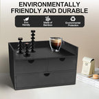 Charmewooden Desk Organizer with Drawers Countertop Drawers Organizer Tabletop Storage Organization Box Home Office Workspace Bathroom Toiletries Supplies (black with shelf) - style: Black with shelf