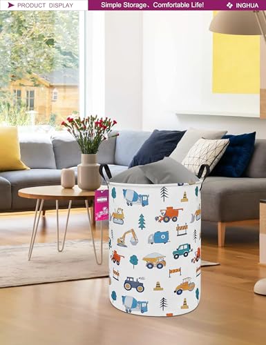 Laundry Hamper Large Canvas Fabric Lightweight Storage Basket/Toy Organizer/Dirty Clothes Collapsible Waterproof for College Dorms, Boys and Girls Bedroom,Bathroom(Vehicles) - color: Vehicles