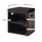YMYNY Shoe Storage Bench with Cushion, 2 Tier Shoe Rack with Padded Seat, Adjustable Shoe Organizer Cabinet for Entryway, Living Room, Hallway, Closet, Bedroom, 15.4L*11W*16.54H, Black, UHBD028B - color: Black
