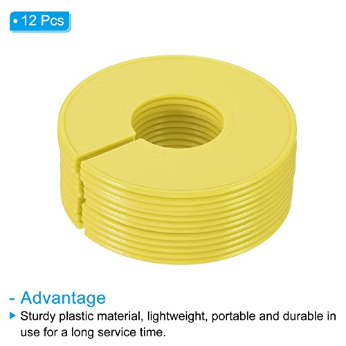 PATIKIL Clothes Dividers, 12 Pack Closet Clothing Rack Size Dividers Blank Labels Sorting Round Separator for Closet, Yellow - color: Yellow