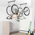 WALMANN Ceiling Mounted Bike Rack for Garage, Space-Saving Ceiling Bike Storage for 2 Bikes(Horizontally)/4 Bikes(Vertically), Adjustable Bike Hooks for Road Mountain Bikes - style: Ceiling rack for 2 bikes