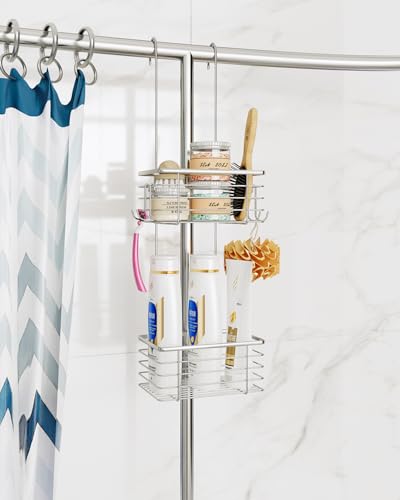 2-Tier shower caddy hanging,shower rack,small hanging bathroom organizer,bathroom door organizer,shower caddy over shower head - size: Narrow double-layer design
