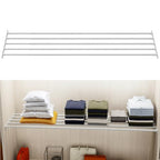 VanlonPro Expandable Closet Shelf Wall-Mounted Metal Storage Rack Adjustable Closet Rod DIY Divider Separator Space Saving for Cabinet Wardrobe Cupboard Kitchen Pantry Cupboard, 45.8-56.5 Inches - size: 116.3-143.5cm/45.8-56.5inches