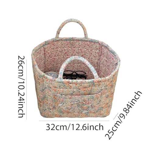 Floral Fabric Storage Basket Car Interior Storage Basket Underwear Sundries Laundry Baskets Supplies Home Organizer Bag (style 1) - color: style 1