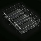 LotFancy Clear Drawer Organizers, 6'' x 3'' x 2'', Set of 3, Drawer Organizer Trays for Desk, Plastic Storage Bins for Bathroom, Makeup, Utensils, Stackable - size: 6x3x2''
