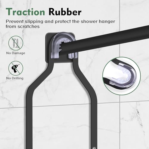 Shower Caddy Hanging, Over Head Shower Caddy Shower Storage Rack Basket with Hooks for Razor and Sponge Rustproof, No Drilling, Accessories for Bathroom and Kitchen, Black2 - color: Black