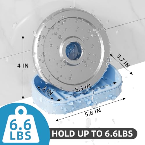 LEVERLOC Soap Dish Holder for Shower Suction Cup Wall Mounted Self Draining NO-Drilling Removable Bar Soap Sponge Holder for Bathroom Bathtub Kitchen Sink Waterproof Strong Vacuum Suction, Blue - style: 1 tier Blue