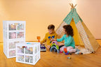Eslite 3-Pack Collapsible Plastic Storage Crates,Foldable Crates for Storage,16L (White) - color: White