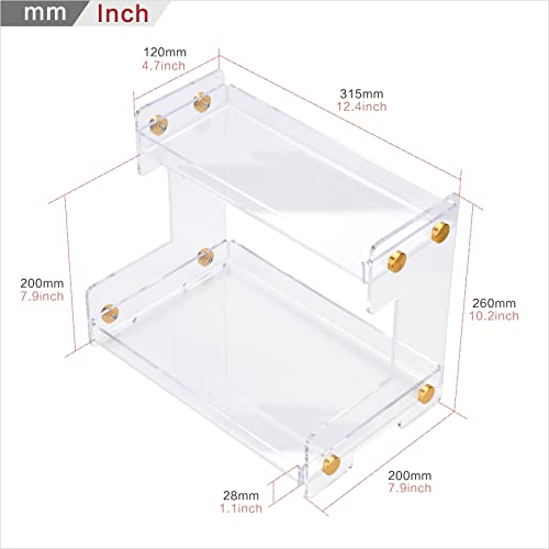 FFK Bathroom Organizer Countertop 2-Tier Storage：Bathroom Counter Organizer Acrylic Standing Holder Cosmetic Storage Perfume Shelf for Bathroom Bedroom Dressing Table1 - color: Transparent - Acrylic
