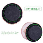 Round Leather Art Supply Organizer,Remote Control Holder,360-degree Rotating Pen Organizer with 4 Compartments(1-Marble Pink) - color: 1-Marble Pink
