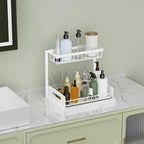 INNOVATIVE LIFE Under Sink Organizer, 1 Pack 2 Tier Under Sink Organizers and Storage, Slide Out Pull Out Cabinet Organizer Shelf, Metal Sliding Drawer for Kitchen， Bathroom，White - size: White (1 Pack)