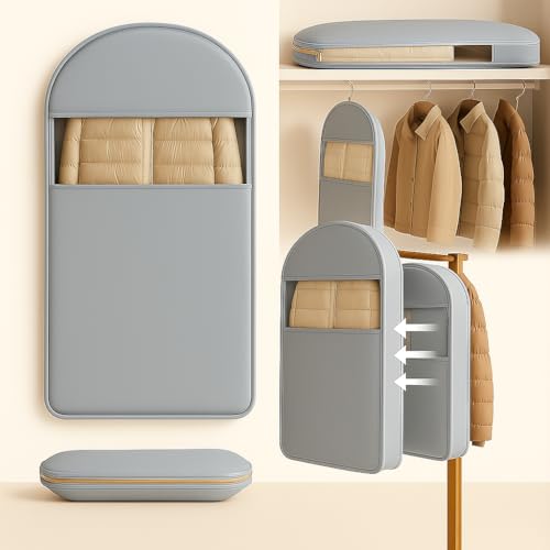 Space Saving Hanging Garment Bag with Self Compression Zipper, Suit Cover Bags, Heavy Duty Jackets & Parkas Storage, Dust Cover, Closet Organizer for Storage (Gray,M) - color: Blue, size: M