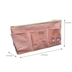 Bedside Storage Caddy Bag,Bedside Hanging Organizer Magazine Holder for Bunk bed Hospital Beds Holders Books Glasses Phones (Pink)