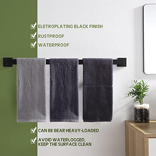 KOKOSIRI 32-Inch Single Towel Bar, Bathroom Kitchen Towel Holder, Wall Mounted SUS304 Stainless Steel Towel Rack, Matte Black, B4003BK-L32 - color: Matte Black, size: 32-Inch