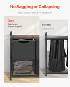 VEVOR 2 Section Laundry Sorter, Large Laundry Hamper with Metal Frame and Wooden Tabletop, Freestanding Storage Organizer Baskets with Pull-Out 600D Oxford Cloth Bags for Dirty Clothes, Bathroom - style: 2 Section