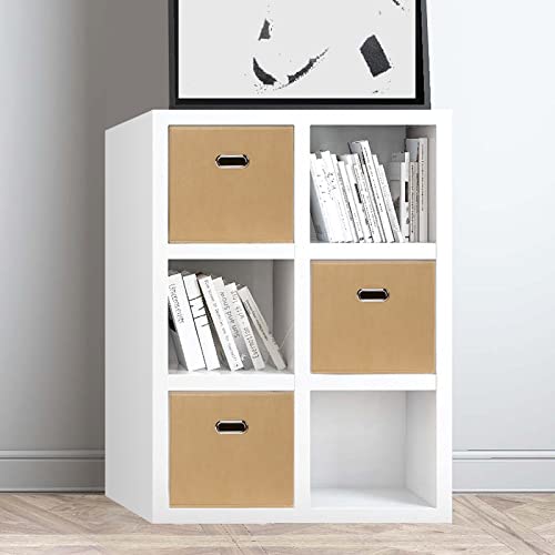 Black Fabric Cubby Storage Bins,13x13x13 Inches ,Cube Organizer Bin Foldable Storage Boxes with Dual Handles Fabric Organizer Box and collapsible Storage basket,Set of 3 ,Khaki - color: Khaki, size: 3 Pack
