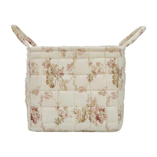 Quilted Laundry Basket with Handles, Aesthetic Collapsible Fabric Storage Basket for Clothes, Diapers & Toys - Multi-Purpose Boho Organizer Tote for Car, Home & Picnic (I) - color: I