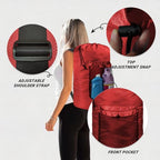 Laundry Bag with Shoulder Straps and Mesh Pocket Laundry Backpack Large Portable Laundry Hamper for College Laundromat Apartment (Red) - color: Red