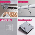HOLDN’ STORAGE Hanging Closet Organizer with Garment Rod – Heavy Duty 4-Shelf Hanging Shelves for Clothes, Sweaters & Shoes, Reinforced 600D Fabric Storage Unit with Built-in Clothing Rod, Grey - size: 4 Shelves