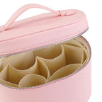 Makeup Bag Vanity Case Cosmetic Bag with Removable Divider Travel Toiletry Bag for Women Portable Make up Box Organizer, Pink - color: Pink
