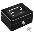 KYODOLED Cash Box with Key,Small Safe Lock Box with Portable Handle,Cash Drawer,5.91"x 4.72"x 3.15" Black Small - color: Black, size: Small