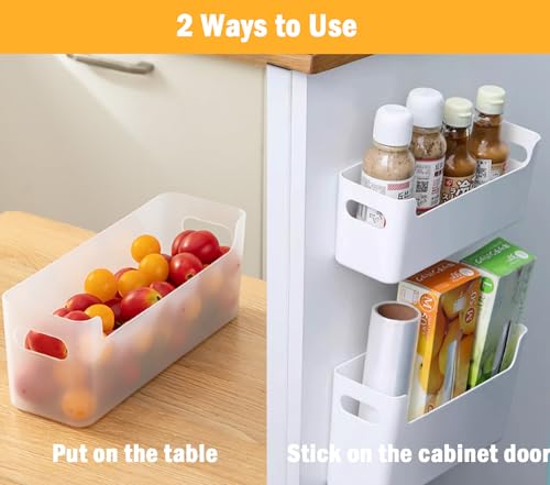 2 Pcs Kitchen Cabinet Door Organizer,Adhesive Mount Inside Cabinet Door Storage,Under Sink Door Storage Shelf for Kitchen,Bathroom,Office,Garage,Craft Room(White) - color: White, size: 2 Pcs