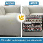 Aztec Tribal Geometry Leopard Print Couch Arm Cover Recliner Arm Rest Covers Washable Sofa Armchair Protector for Pet Dog Cats Easy to Install - color: Aztec Tribal Geometry Leopard