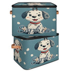 Custom Storage Basket with Name, Personalized Storage Bins with Zipper Lid, Foldable Fabric Storage Box Large capacity with Handle Dalmatian - color: Option 12