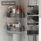 Voldra 2 Pack Corner Shower Shelves, Aluminum Stick On Showers Organizer, Modern Style, Triangular Corner Shelf, No Drilling Required - style: Adhesive Strip Triangle-2 Pack