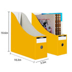 Limitliho 2 Pack Magazine File Folder Holder for Desk, Golden Yellow Book Bins for Classroom Library,Office,Home, 10.6" H x 10.2" L x 3.5" W in Cardboard Paper Organizer - color: Golden yellow